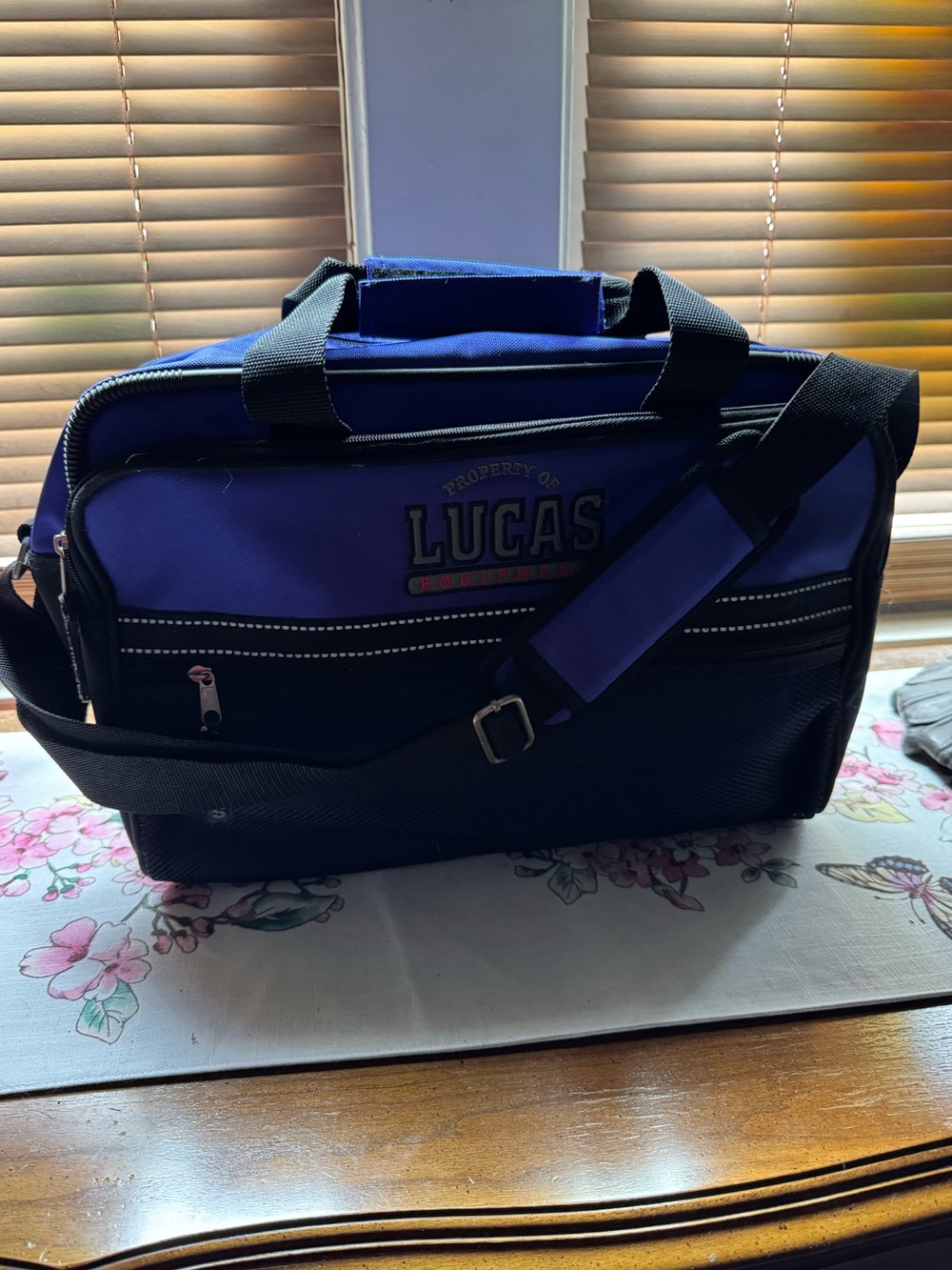 Blueish Purple and Black Laptop Messenger Bag/Carry-on Bag/Duffle Bag 18” x 10”